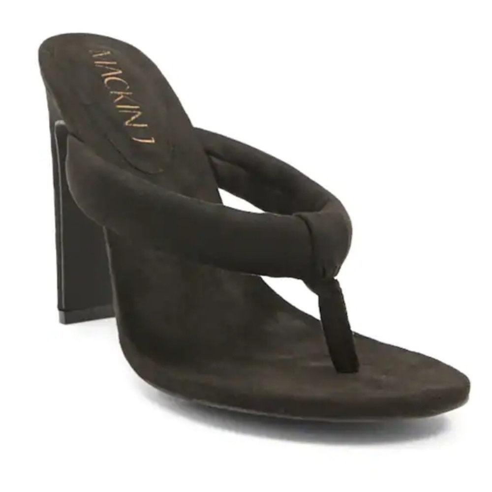Faux Suede Thong-Toe Heels